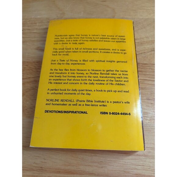 Just A Taste of Honey by Norline Rendall Devotional Inspirational Paperback 1981 - Picture 6 of 11